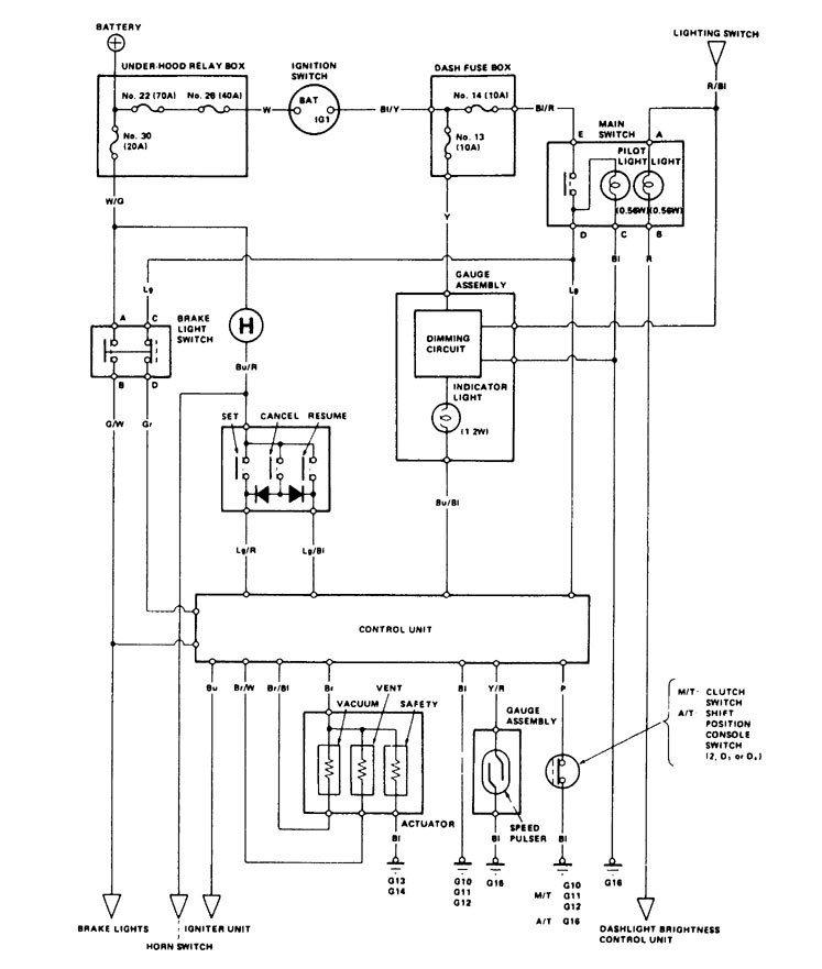 Acura Legend (1986 - 1987) - wiring diagram - speed control - CARKNOWLEDGE