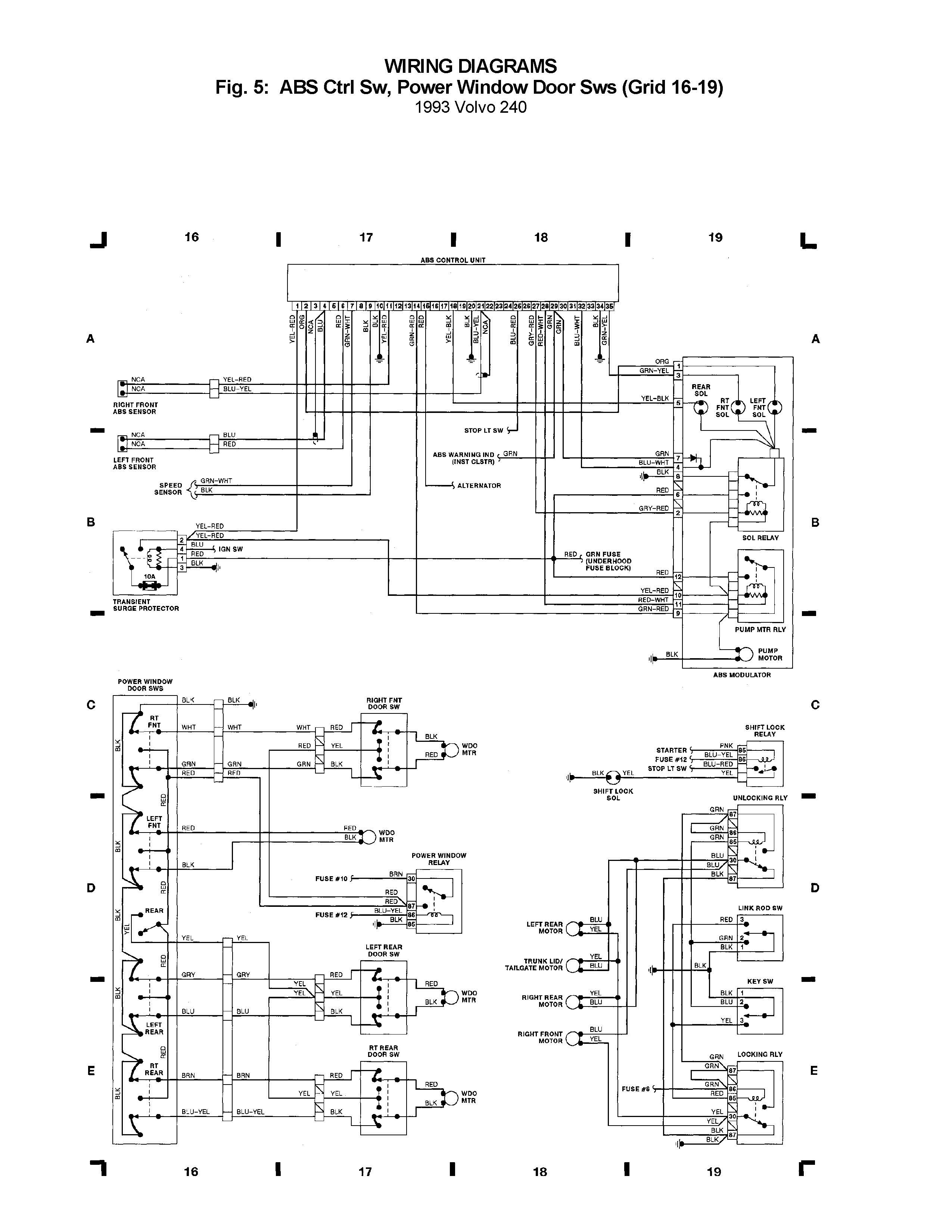 Volvo 240 1993 Wiring Diagrams Abs Crtl Sw Power