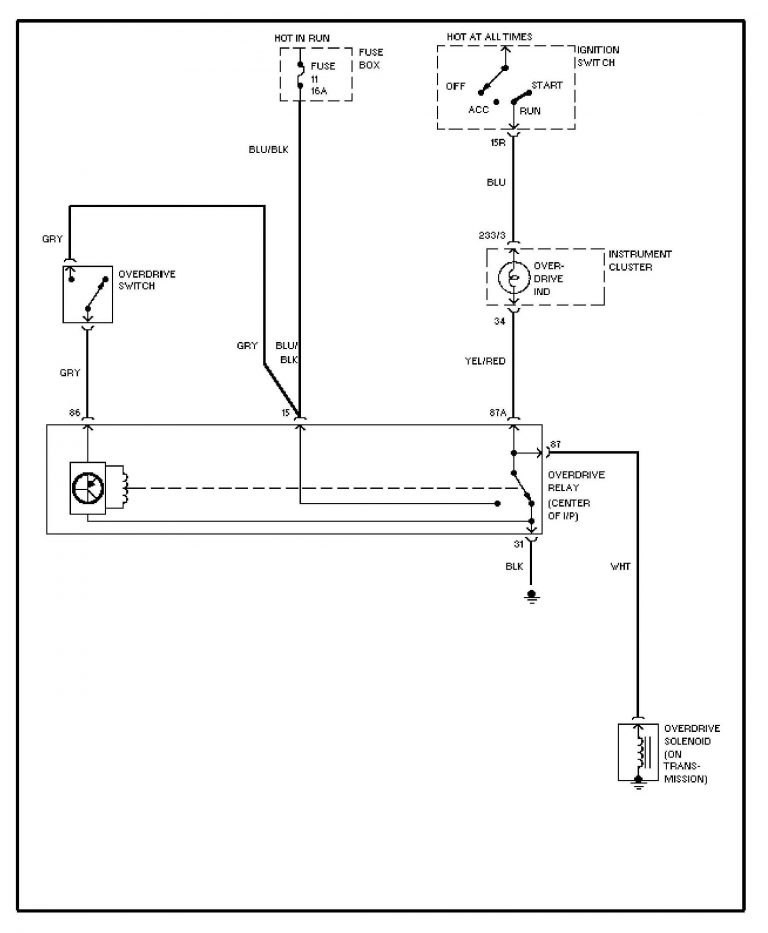 Volvo 240 (1993) - wiring diagrams - overdrive circuit - Carknowledge.info
