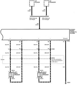 Acura Integra - wiring diagram - audio (part 2)