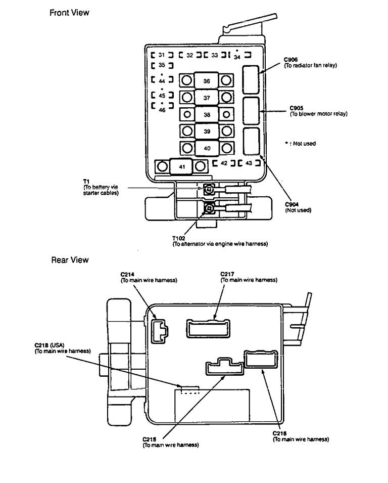 Acura Integra (1994 - 1997) - wiring diagrams - fuse block - CARKNOWLEDGE