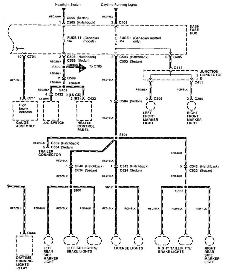 Acura Integra (1990) - wiring diagrams - fuse panel - Carknowledge.info