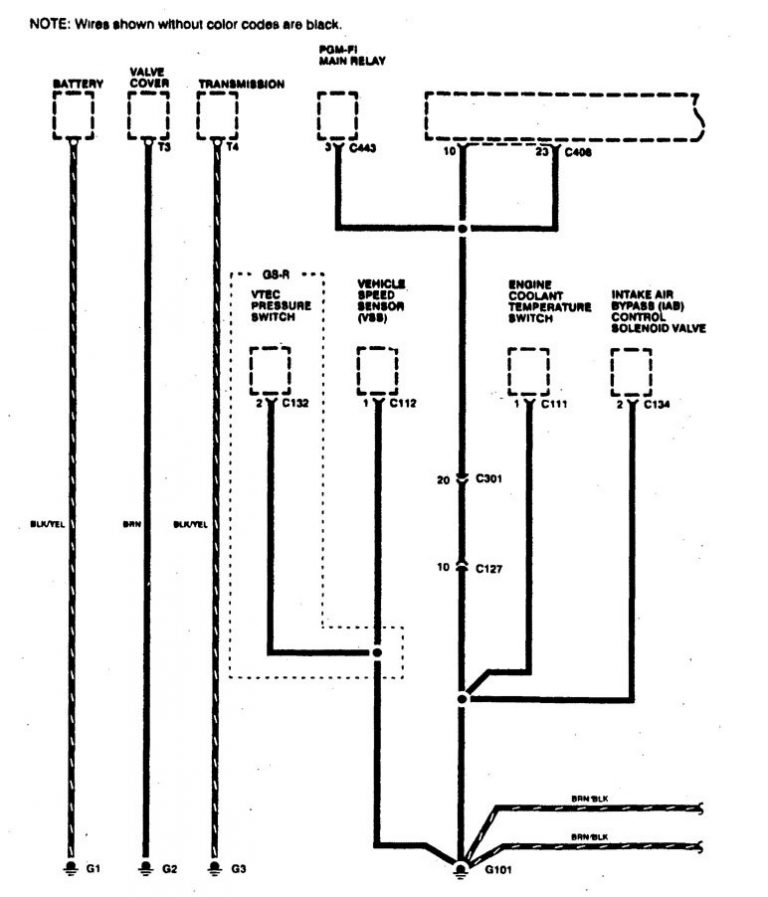 Acura Integra (1996) – wiring diagrams – ground distribution