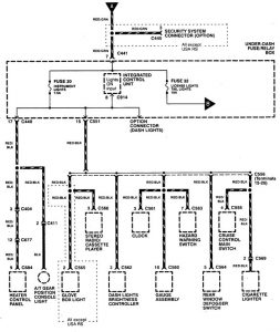 Acura Integra - wiring diagram - headlamp switch (part 2)