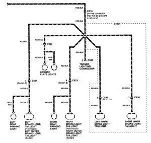 Acura Integra - wiring diagram - headlamp switch (part 4)