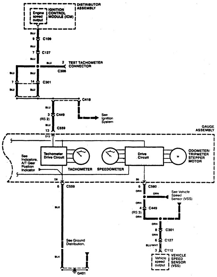 Acura Integra (1996 - 1997) - wiring diagrams - instrumentation