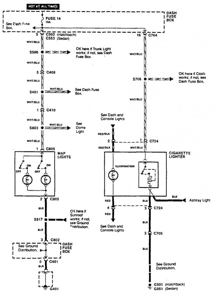Acura Integra (1990) - wiring diagrams - map lamp - Carknowledge.info