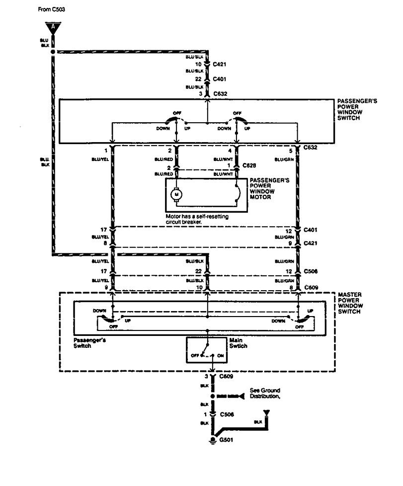 Acura Integra (1994 - 1996) - wiring diagrams - power windows ...