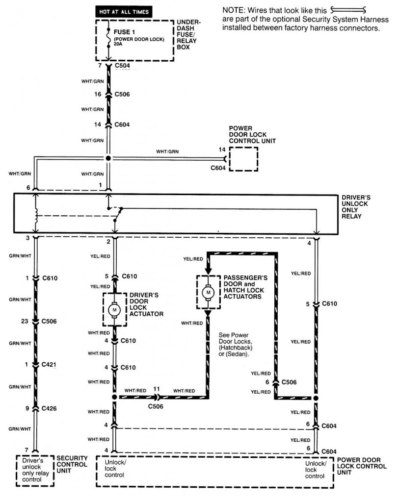 Acura Integra (2000 – 2001) – wiring diagrams – security/anti-theft