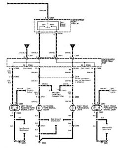 Acura Integra - wiring diagram - turn signal lamp (part 2)