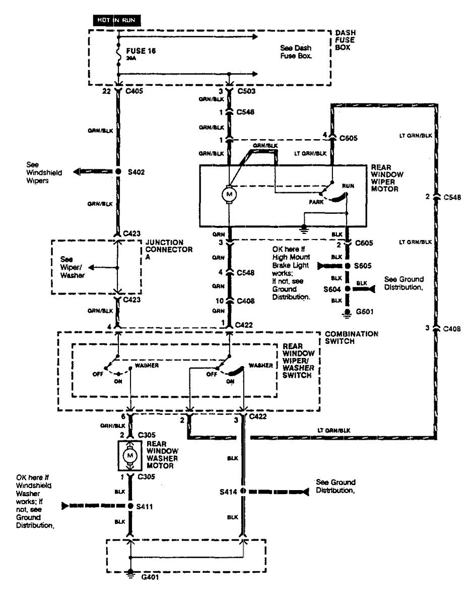 Acura Integra (1990) - wiring diagrams - wiper/washer - Carknowledge.info