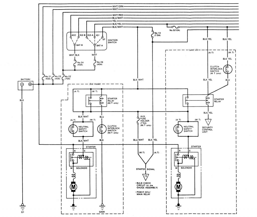 Acura Legend (1989) - wiring diagram - starting - Carknowledge.info