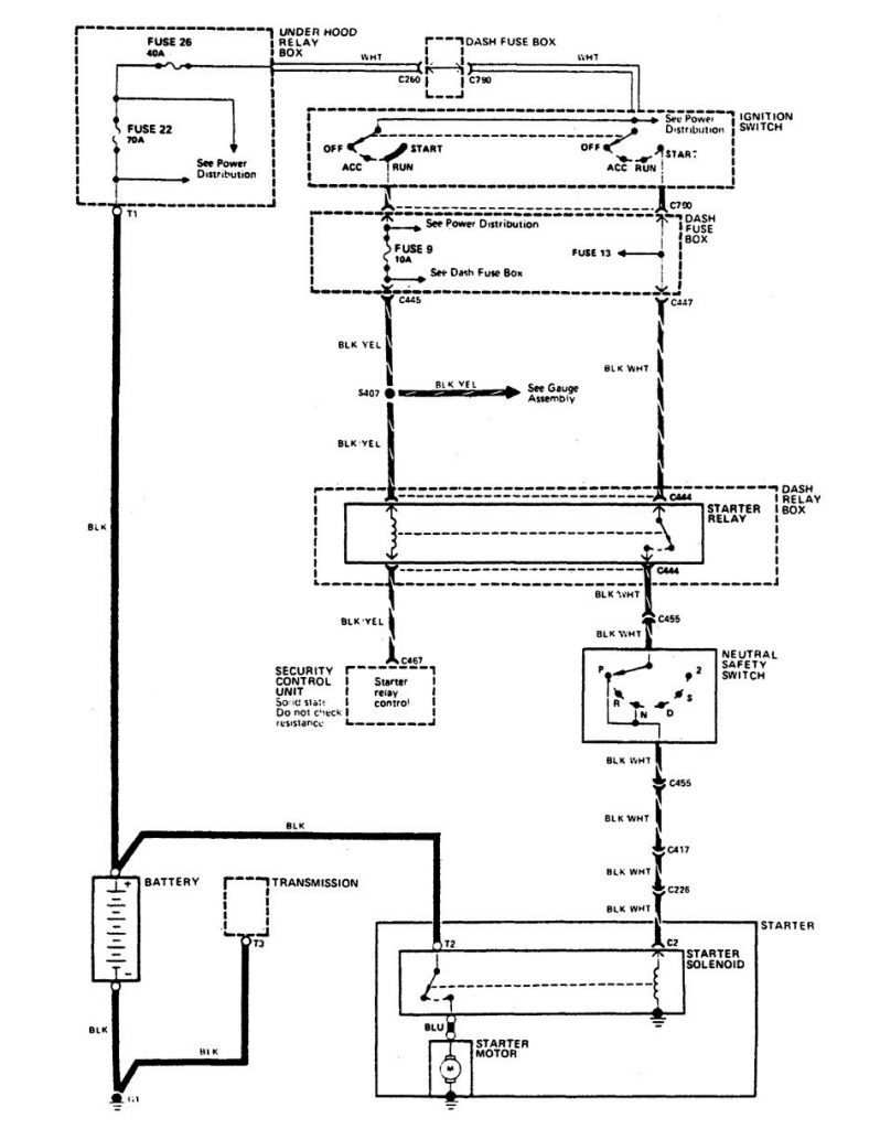 Acura Legend (1990) – wiring diagram – starting - Carknowledge.info