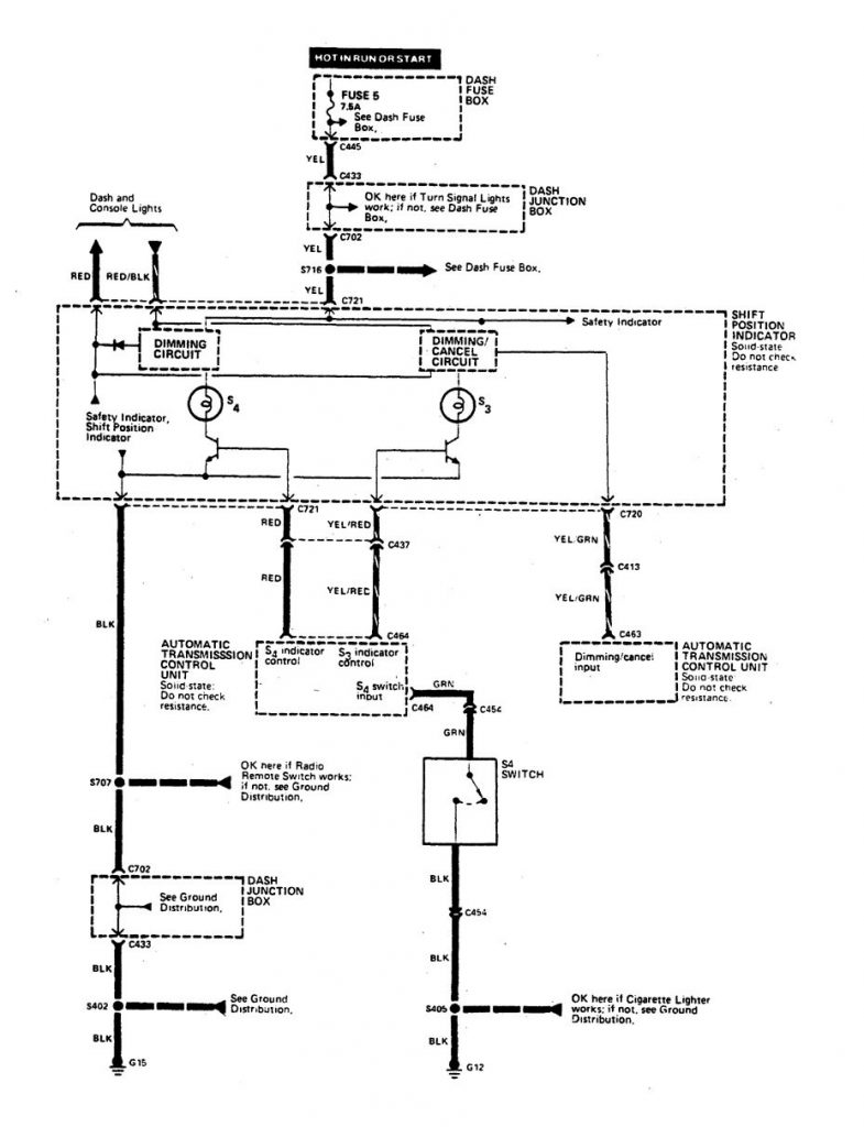 Acura Legend (1990) wiring diagram transmission controls