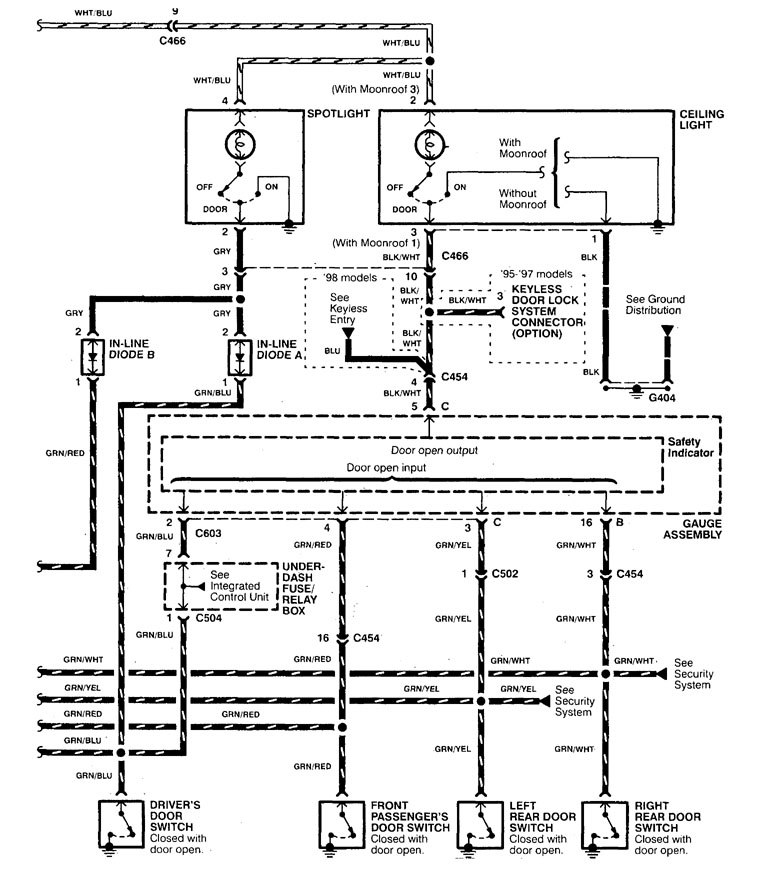 Acura TL (1998) - wiring diagrams - door lamp - Carknowledge.info