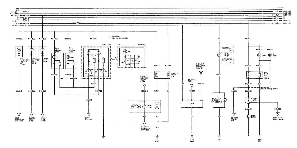 Acura Vigor (1992) - wiring diagrams - horn - Carknowledge.info