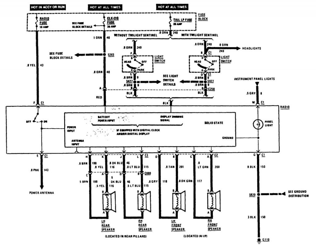 Buick Century (1988) wiring diagrams audio Carknowledge.info