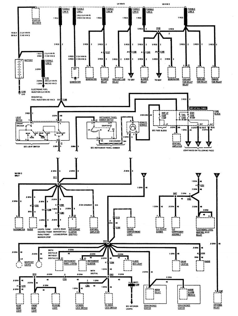 Buick Century (1987) - wiring diagrams - power distribution