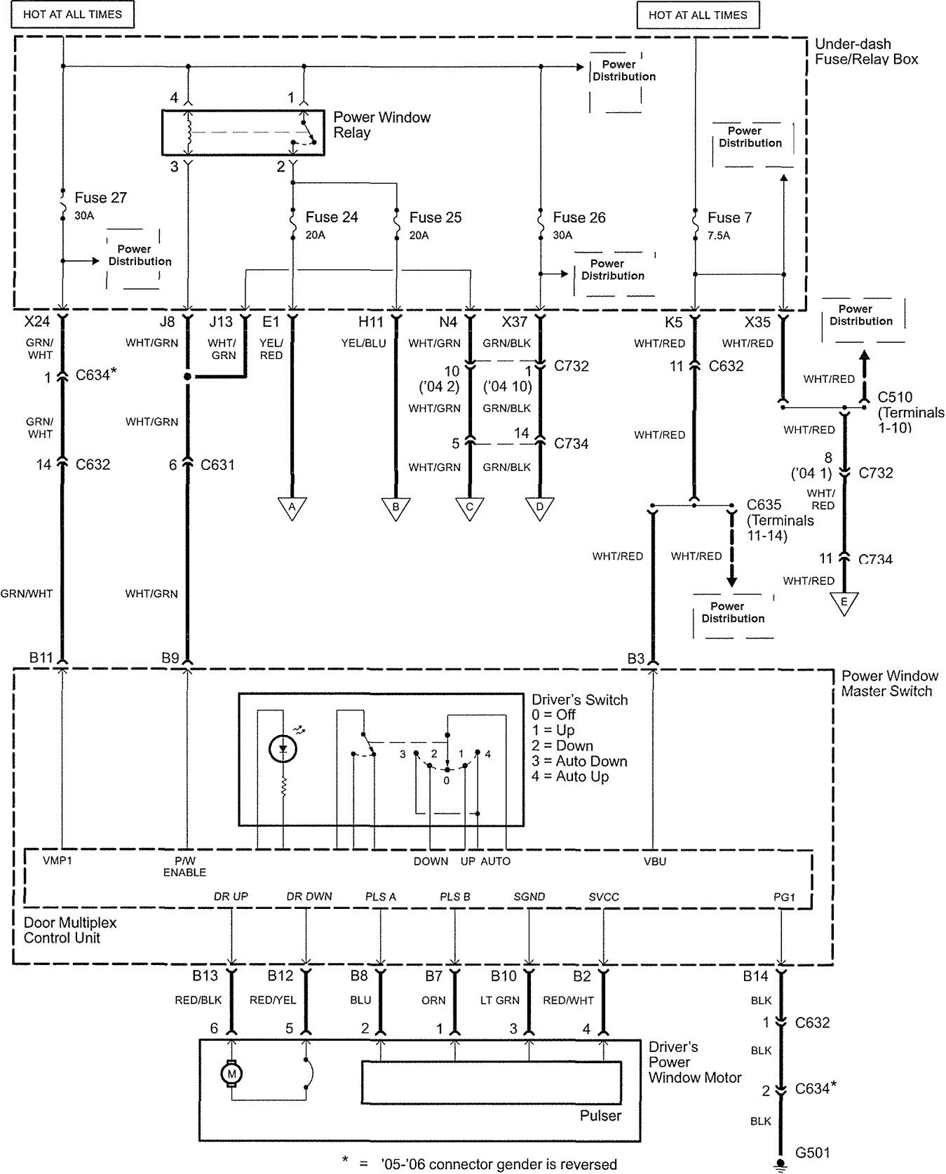 Power Window Wiring Diagram 2007 Mazda Cx 7