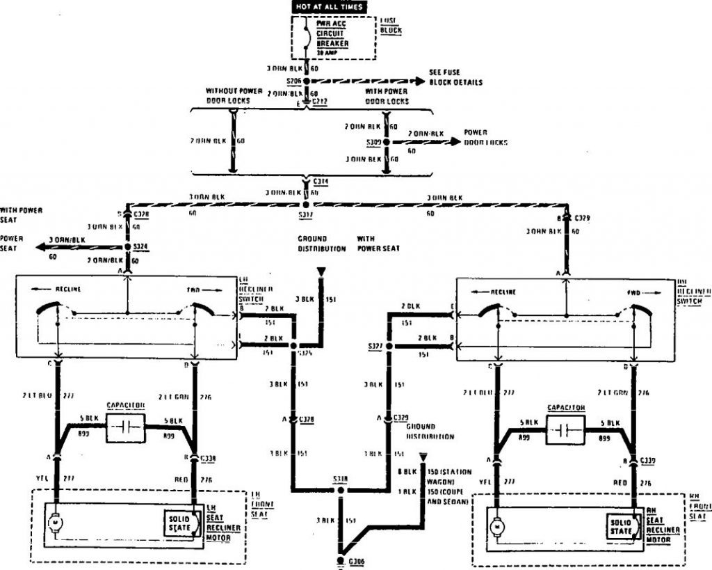 Buick Century (1990) wiring diagrams power seat