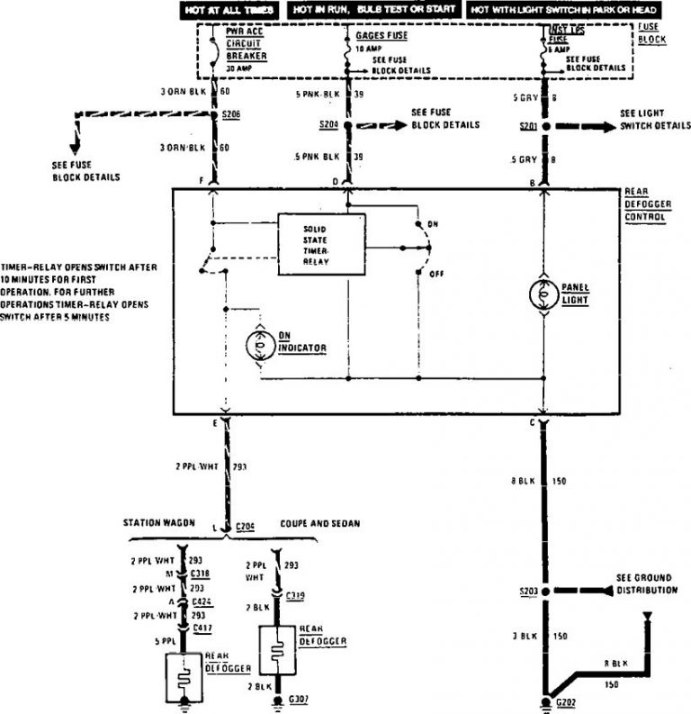 Buick Century (1990 - 1991) - wiring diagrams - rear window defogger