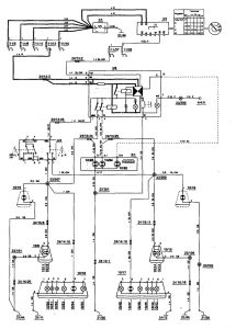 Volvo 850 - wiring diagram - hazard lamp (part 1)