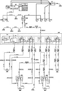 Volvo 850 - wiring diagram - power windows (part 1)