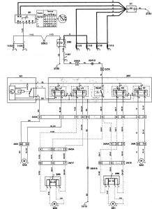 Volvo 850 - wiring diagram - power windows