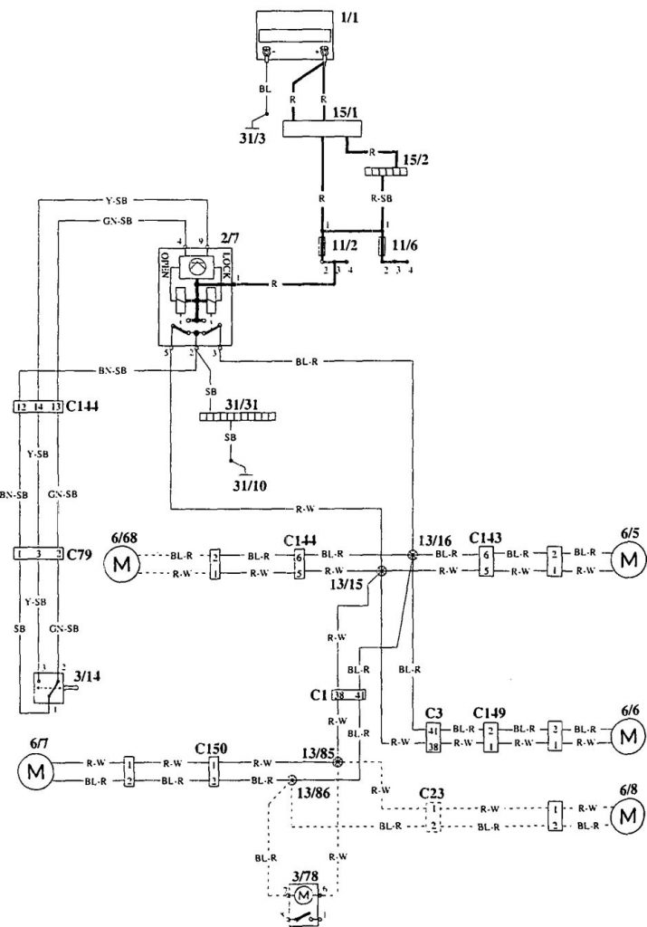 Volvo 940 (1995) wiring diagrams power locks Carknowledge.info