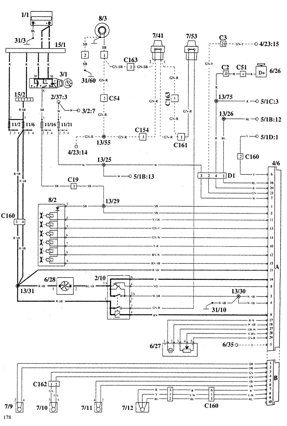 Volvo 940 Stereo Wiring Diagram Volvo 940 (1995) - wiring diagrams - HVAC controls - Carknowledge.info