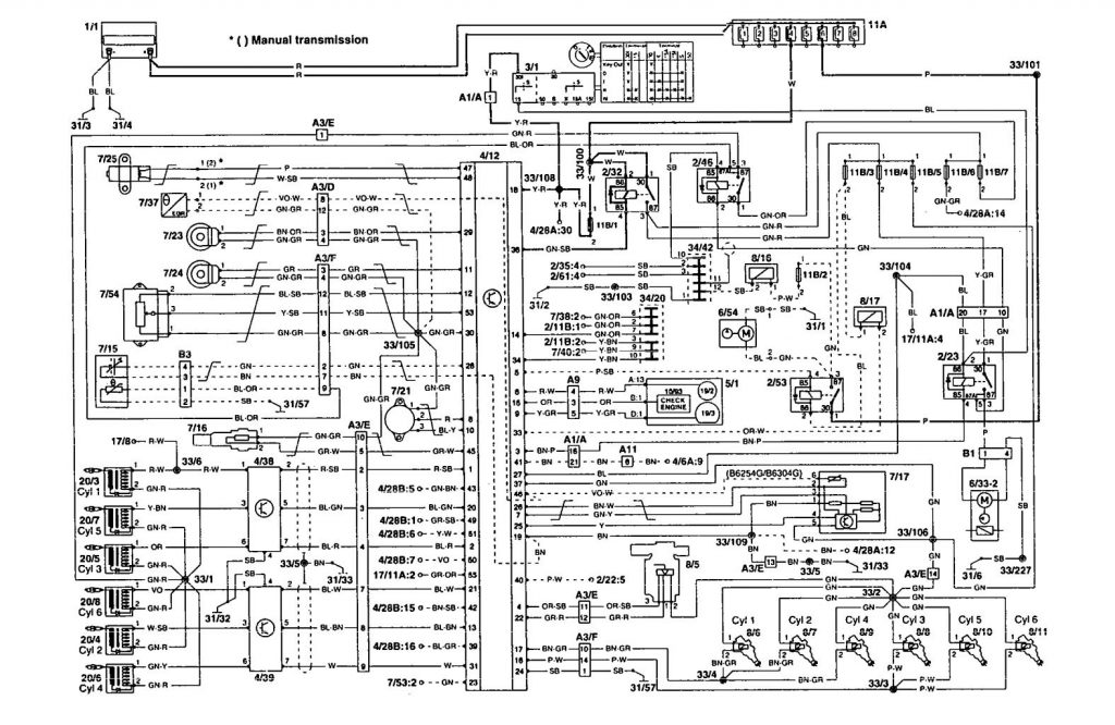 Volvo 960 (1995) wiring diagrams fuel controls Carknowledge.info