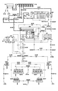 Volvo 960 - wiring diagram - hazard lamp (part 1)