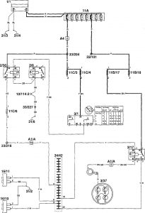 Volvo 960 - wiring diagram - horn (part 1)