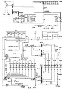 Volvo 960 - wiring diagram - instrument panel lamps (part 1)