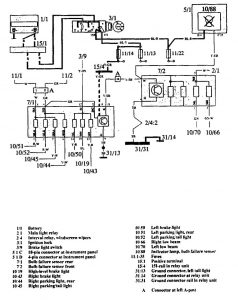 Volvo 960 - wiring diagram - lamp out warning (part 1)