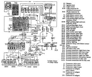 Volvo 960 - wiring diagram - license plate lamp