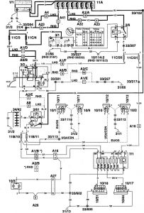 Volvo 960 - wiring diagram - parking lamp (part 3)