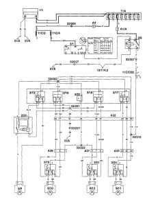 Volvo 960 - wiring diagram - power windows (part 1)