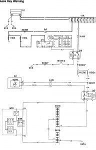 Volvo 960 - wiring diagram - seat belt warning (part 1)