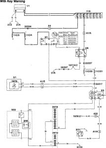 Volvo 960 - wiring diagram - seat belt warning (part 2)