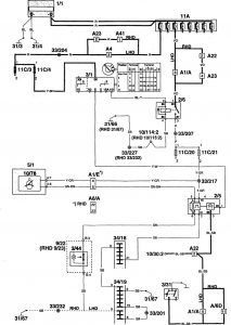 Volvo 960 - wiring diagram - seat belt warning (part 3)