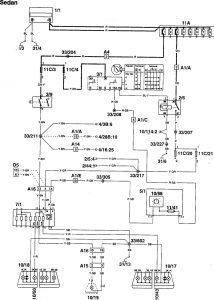 Volvo 960 - wiring diagram - stop lamp (part 1)