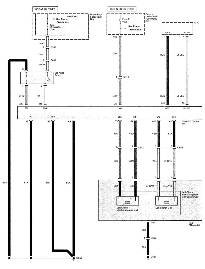 Acura TL (2009 2010) wiring diagrams all wheel drive system