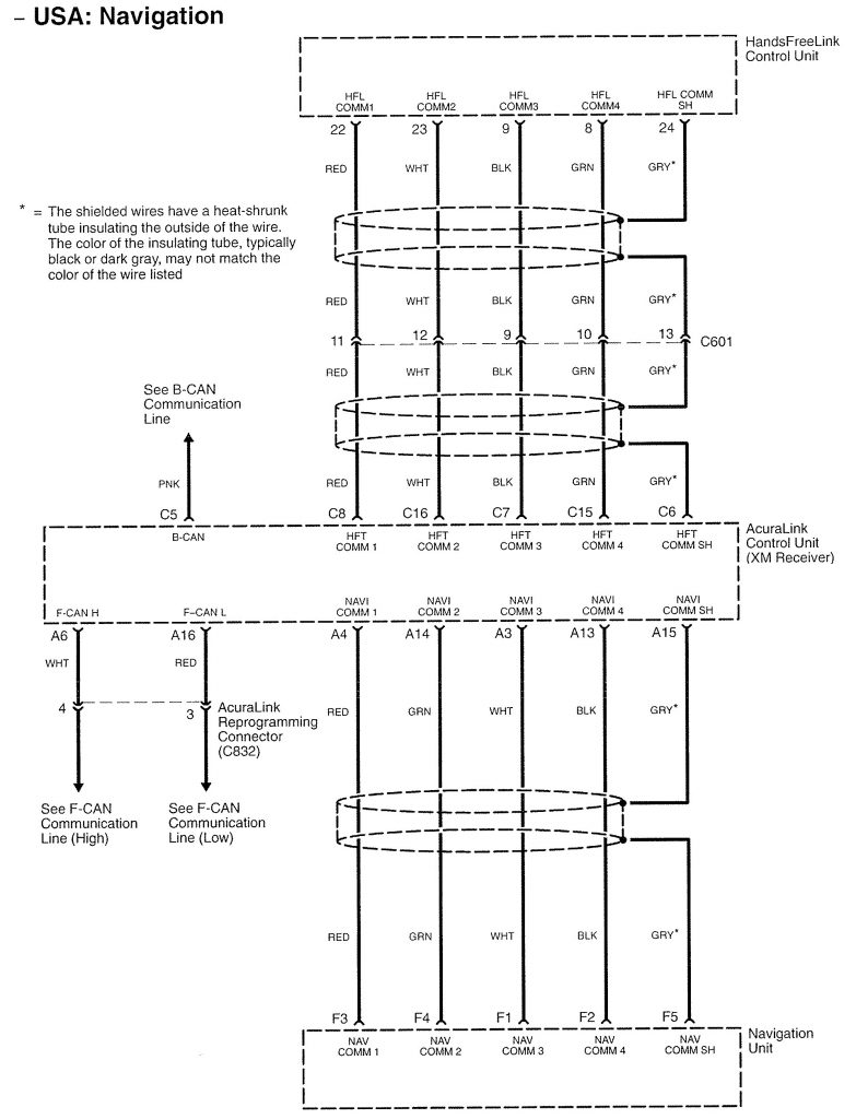 Acura TL (2007) wiring diagrams hands free link system