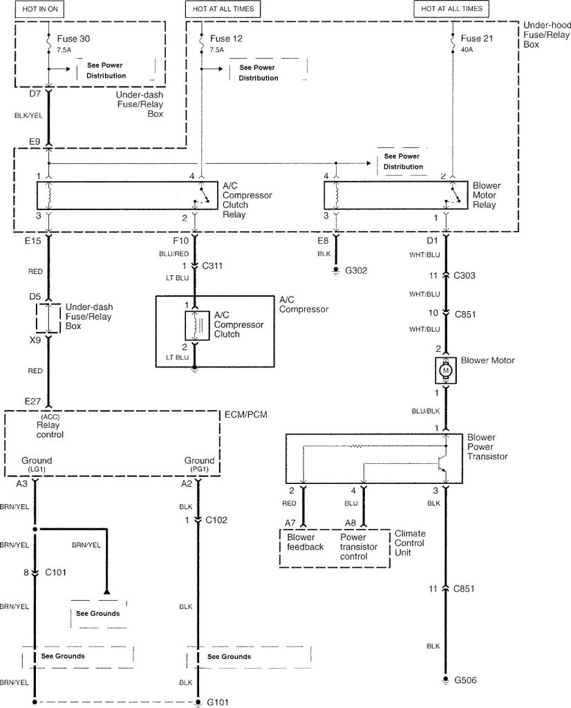 Acura TL (2007) wiring diagrams HVAC controls Carknowledge.info