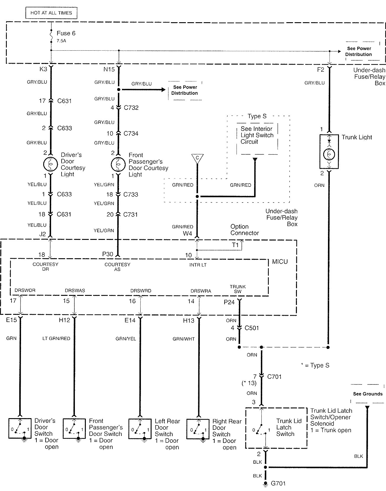 Acura Tl 2007 Wiring Diagrams Interior Lighting