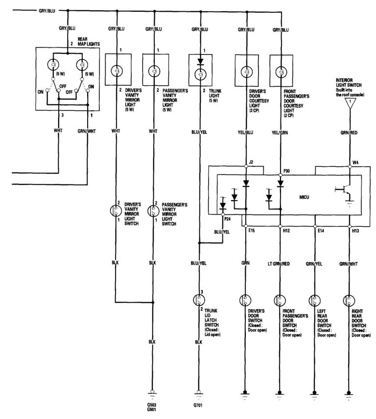 Acura TL (2006) - wiring diagrams - interior lighting - Carknowledge.info