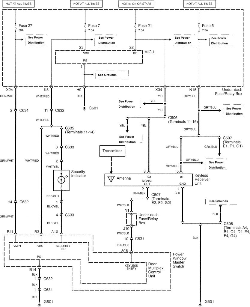 Acura TL (2007) wiring diagrams keyless entry Carknowledge.info