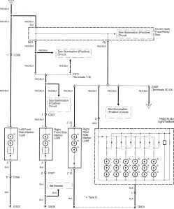 Acura TL - wiring diagram - parking lamp (part 2)