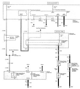 Acura TL - wiring diagram - rear window defogger (part 1)